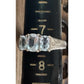 Vintage Style 3 Stone Ring 925 Sterling Silver Cushion Cut Trilogy Ring Size 7.5