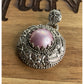 Sardis 925 Sterling Silver Pink Cabochon Ornate Pendant Turkish Style