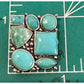 Vintage Sterling Silver Turquoise Clip On Earrings Mosaic Style Southwestern 13g