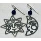 Retired RARE James Avery Sterling Celestial Sun & Moon Earrings Black Onyx 2.75”
