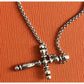 James Avery Retired Sterling Silver Beaded SPINDLE Cross and Necklace 20” Pre-Owned