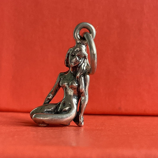 Vintage Sterling Silver Nude Woman Figure Charm