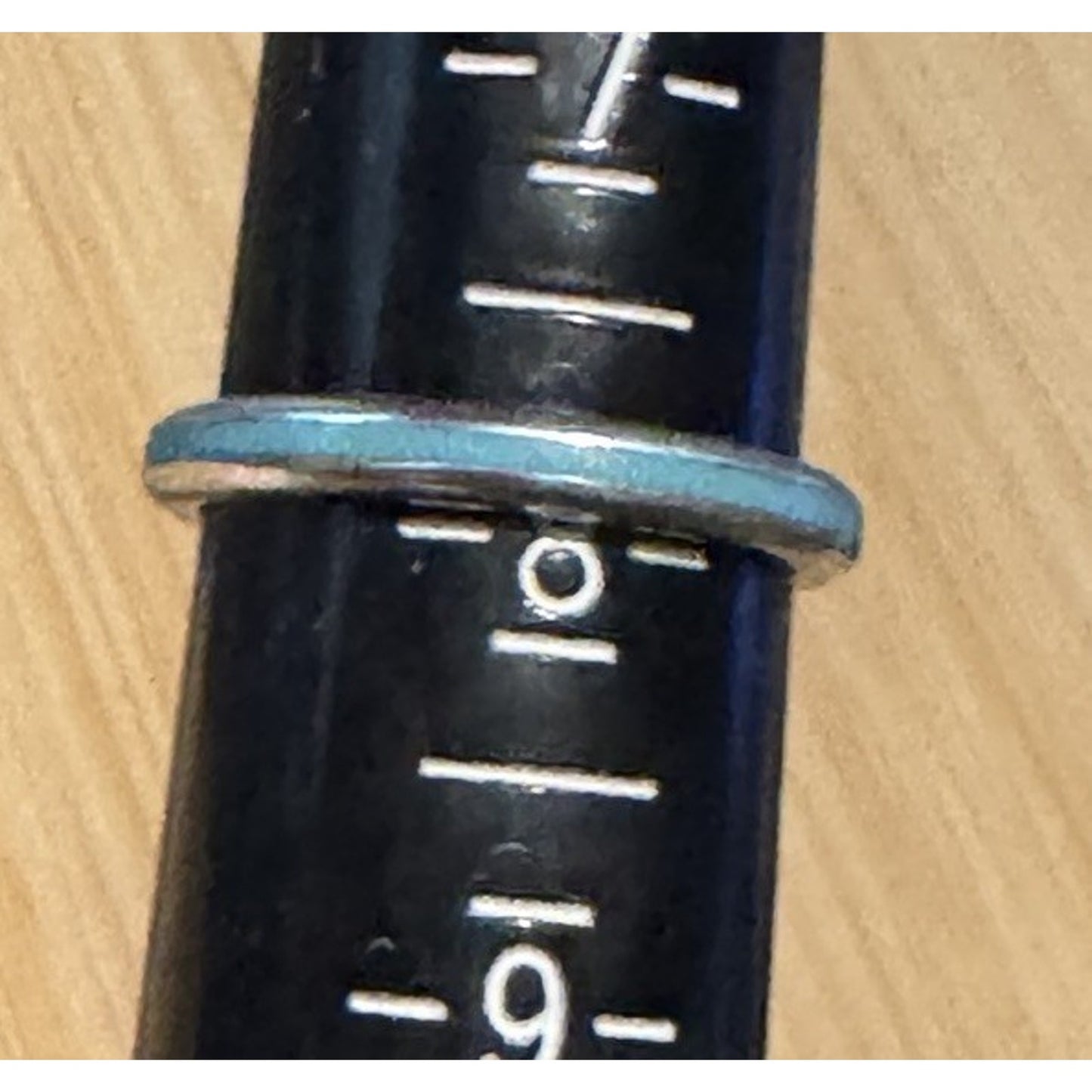 Retired Tiffany & Co. Blue Enamel Sterling Silver Narrow Stripe Band Ring Size 8