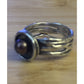 Vintage Genuine Dark Pearl Modernist Sterling Silver 925 Ring Size 8