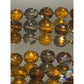 Vintage Signed Joan Rivers Amber Gray Smoky Glass & AB Crystal Bead 32” Necklace