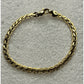 Vintage Gold Tone Double Rope Figaro Link Bracelet 7” Lobster Clasp Classic