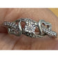 Vintage Sterling Silver Diamond Accent Sweetheart Double Heart Bypass Ring 6.5