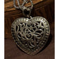 Vintage ATI Italy 925 Sterling Silver Filigree Heart Necklace 17” 10g