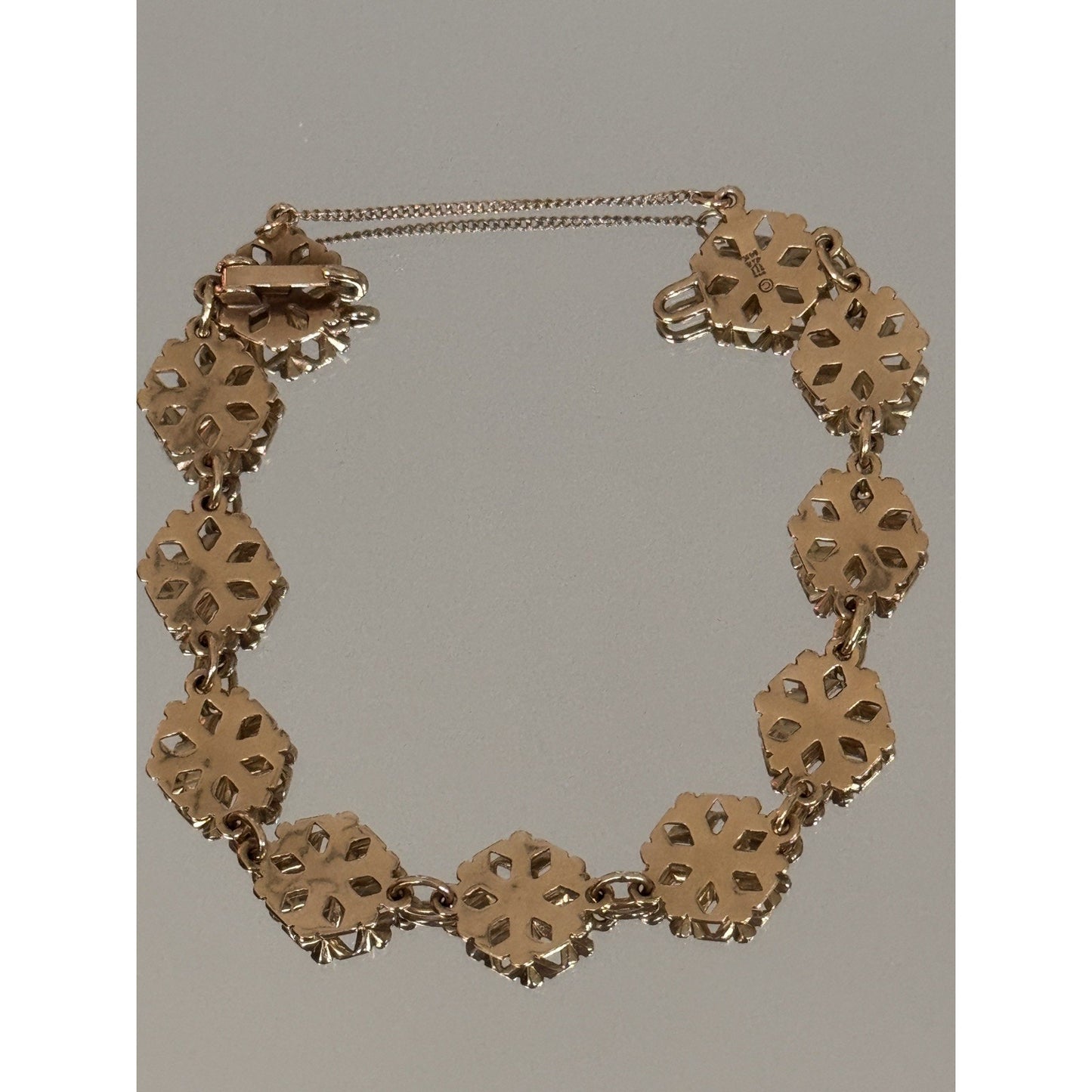 Pre Owned Retired ULTRA RARE James Avery 14K Crystalline Snowflake Bracelet 8” 18gr - 1984