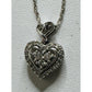 Genuine Diamond 1/10 ctw Double Heart Halo Pendant 925 Sterling w/ 18” Necklace