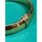 Romanza Italy 18k Gold Plated Hinged Bangle Bracelet Vintage Wide Statement