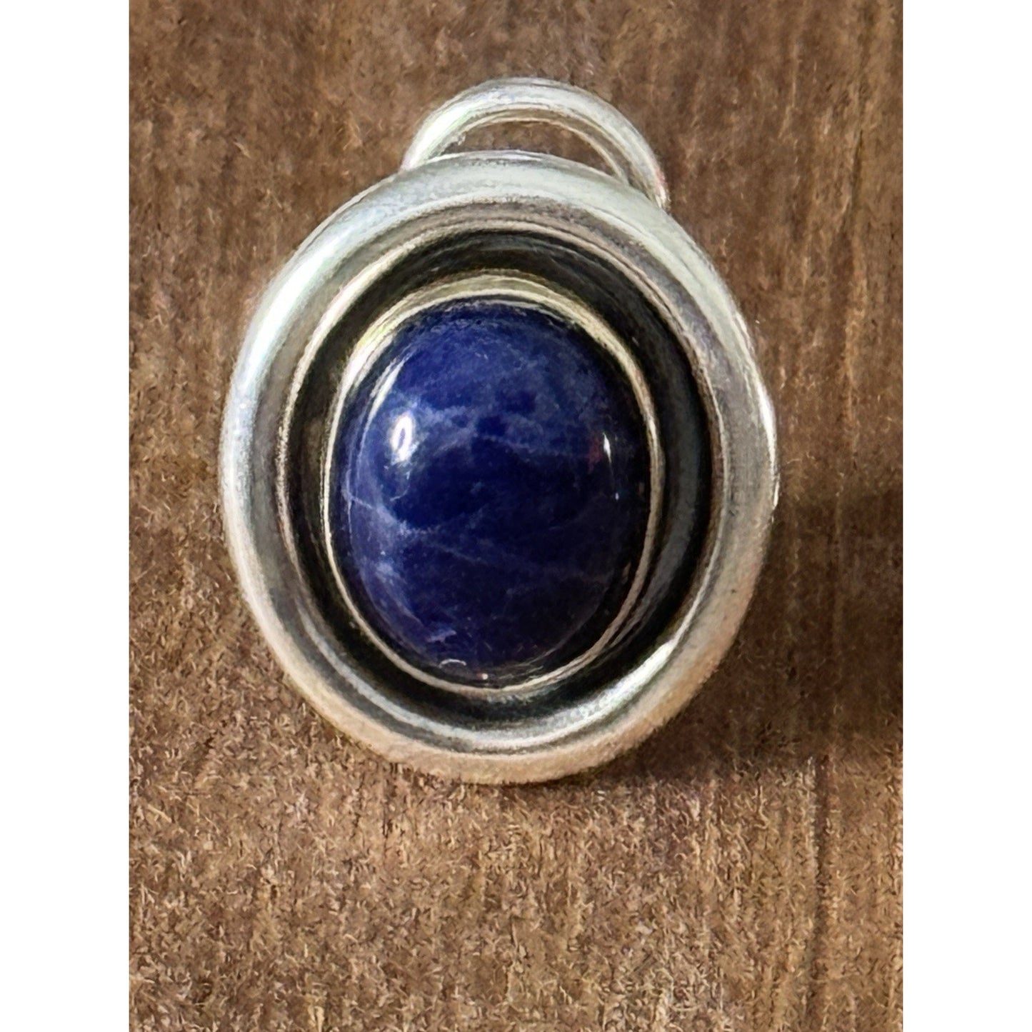 Pre Owned James Avery Retired RARE Sterling Silver And 14k Gold Oval Sodalite Earrings