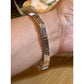 Vintage Milor Italy 925 Sterling Silver Gold Tone Screw Link Bracelet 7.5”
