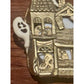 AJC Haunted House Ghost Brooch Vintage Halloween Pin Gold Tone 3D WORKS!!