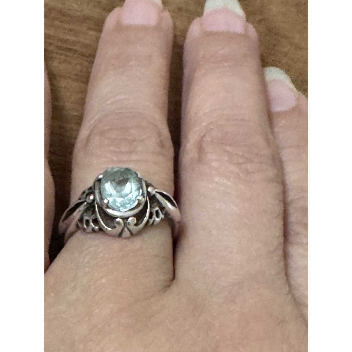 Vintage Blue Topaz Sterling Silver Ring By KABANA Size 6