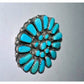 Signed M. Stead Zuni Sterling Silver Turquoise Cluster Pin Pendant Pin Brooch
