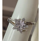 SETA Sterling Silver Star Ring 925 Clear CZ Star Statement Ring Size 8