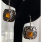Silpada 925 Sterling Silver Amber Square Dangle Earrings