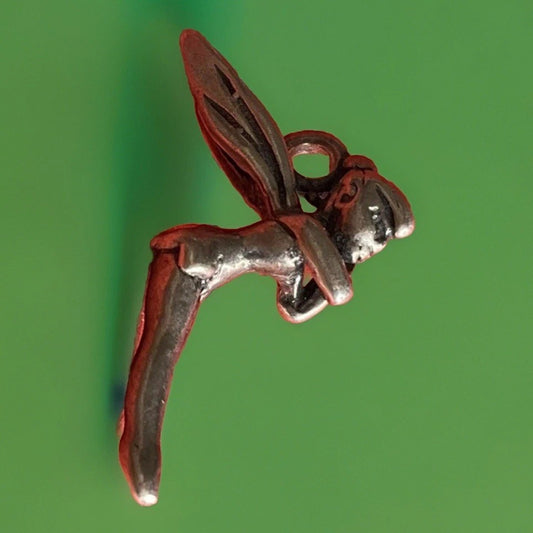 Vintage 925 Sterling Silver Seated Fairy Pixie Charm Pendant Peter Pan Theme
