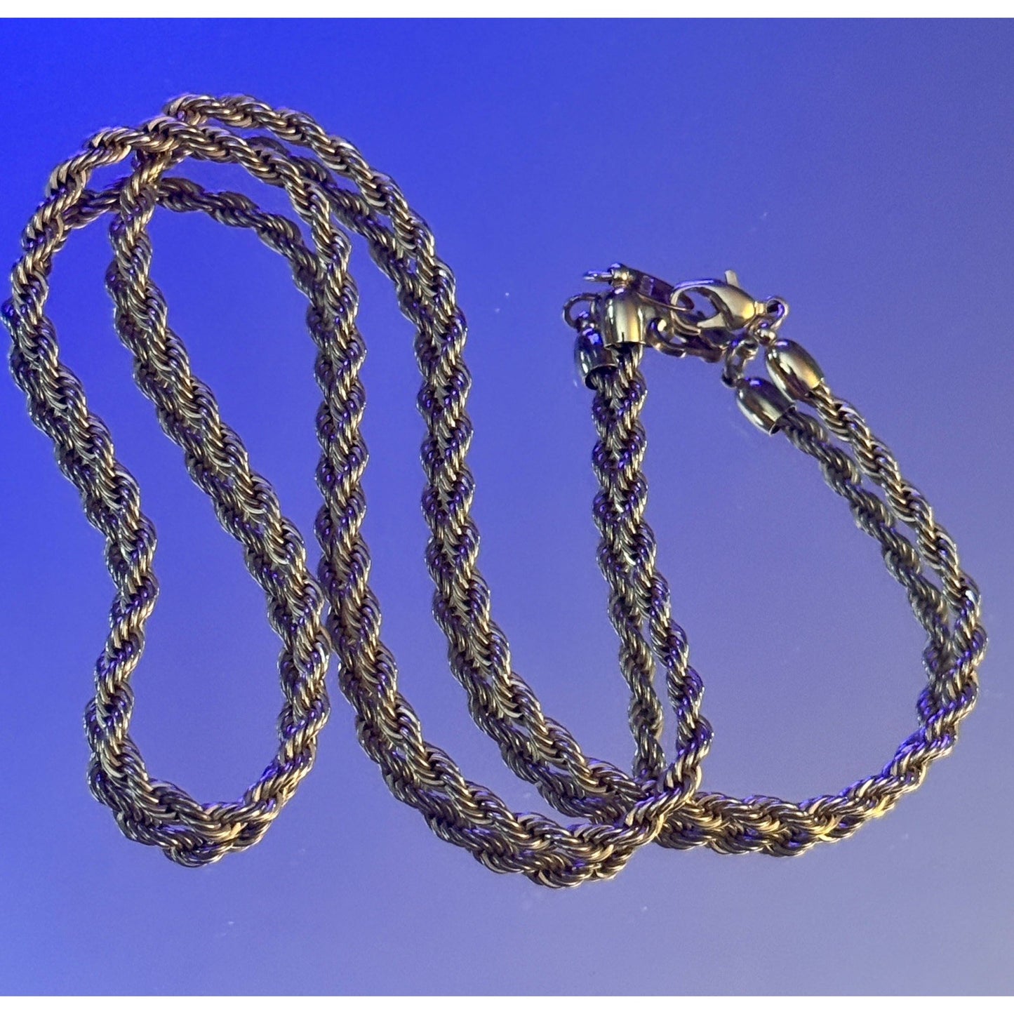 Vintage Signed AVON Gold Tone Rope Chain Necklace 20” Twisted Link 17g MINT