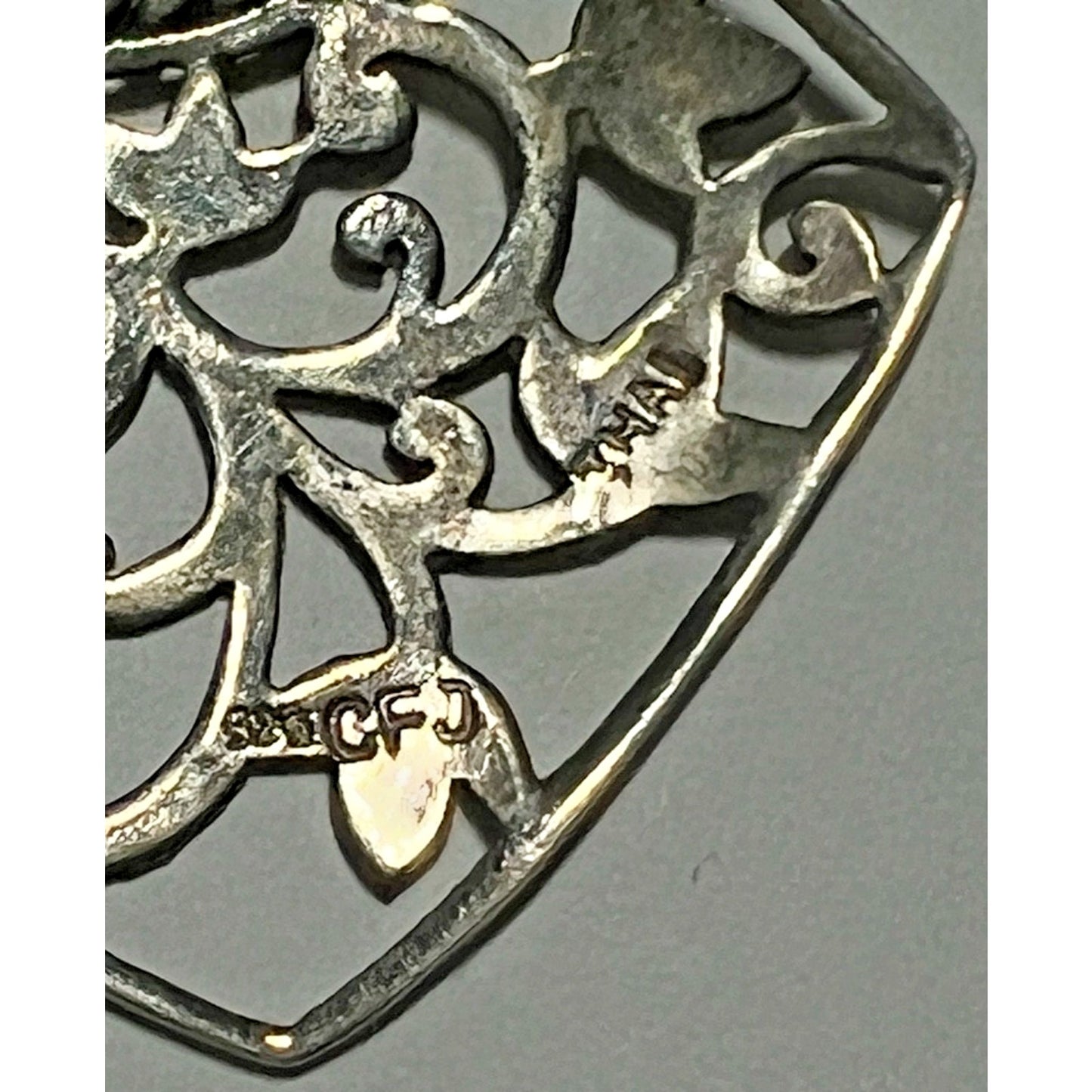 Vintage Sterling Silver Black Onyx Filigree Dangle Earrings Signed CFJ 5gr