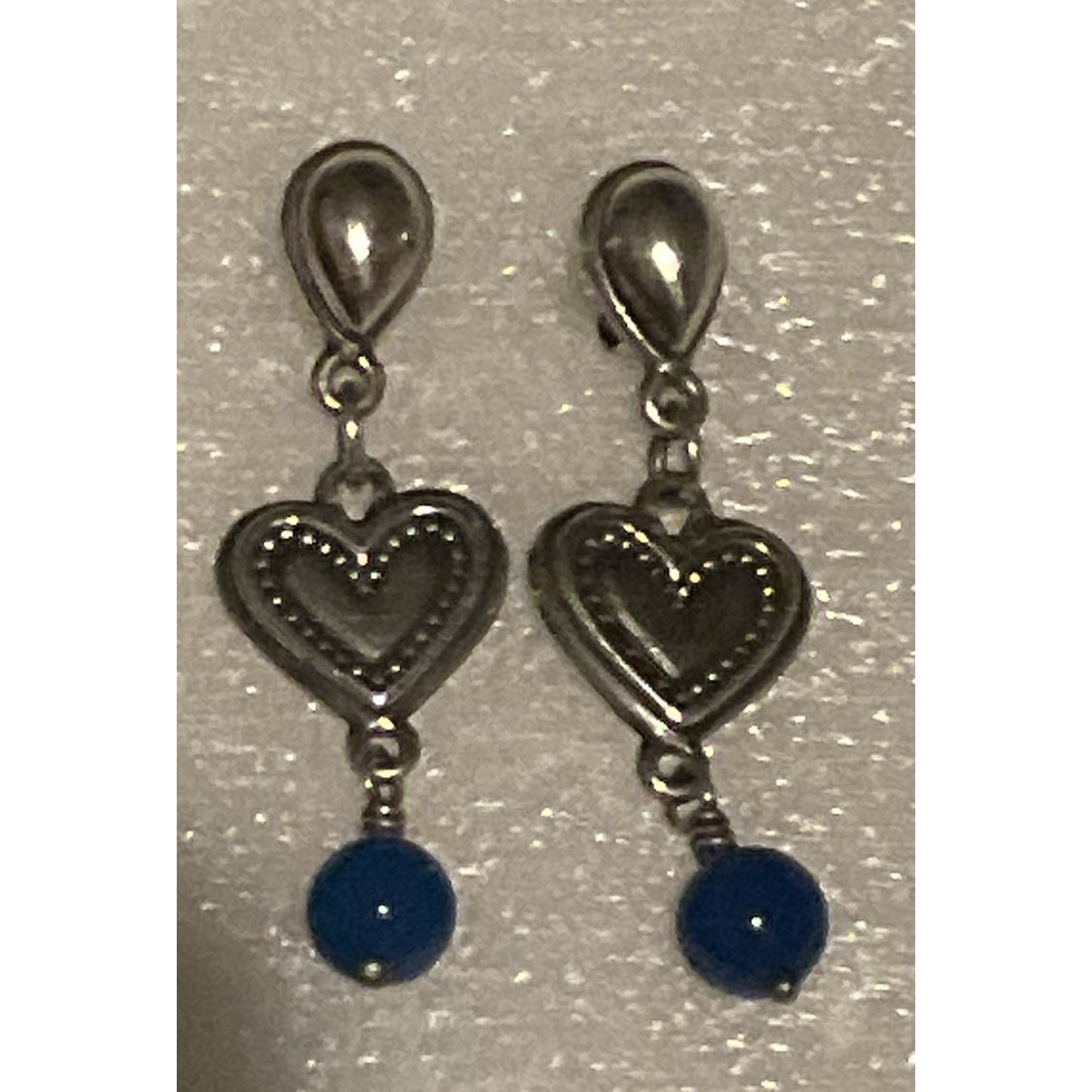 Pre Owned James Avery Retired Silver Dangle Drop Lapis Lazuil Earrings In JA Box