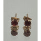Vintage T&C 14k Gold Garnet Stud Earrings January Birthstone