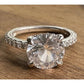 Carizza Sterling Silver Solitaire Bridal Ring Size 6.75 Large Round Engagement
