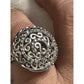 Vintage Sterling Silver Diamond Pavé Dome Scroll Bold Ring Size 7.5 7.8g