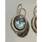 Silpada RETIRED Silver 925 Bezel Set Oval Blue Topaz Dangle Earrings W1157