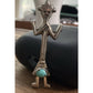 Vintage Turquoise Yei Figure Sterling Silver Brooch Southwestern Native American