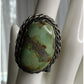Vintage Southwestern Sterling Silver Green Turquoise Statement Ring Size 6.5 19g