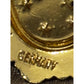 Vintage Germany Miraculous Medal Virgin Mary Gold Tone Blue Enamel Pendant