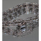 Vintage Silver Silver Braided Woven Oval Twisted Diamond Cut Link Bracelet 7.5”