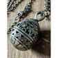 Pre Owned James Avery Retired X Large 3D Fleur De Lis Filigree Egg Pendant W/ 18” Necklace