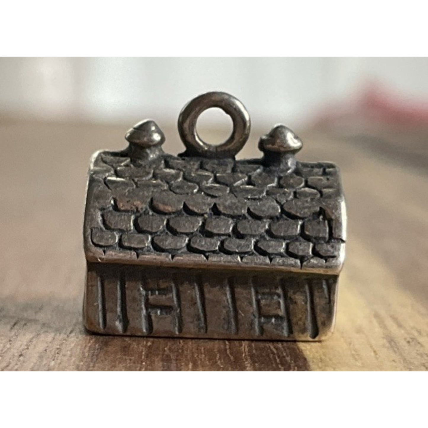 Vintage 925 Sterling Silver Little Barn House Charm Pendant