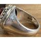 Vintage Doug Paulus DP India Sterling Silver Round Beaded Carnelian Ring Sz 6.5