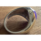 Sterling Silver Purple Cabachon Stone Ring 925 Size 7.5 Oval Statement Rings