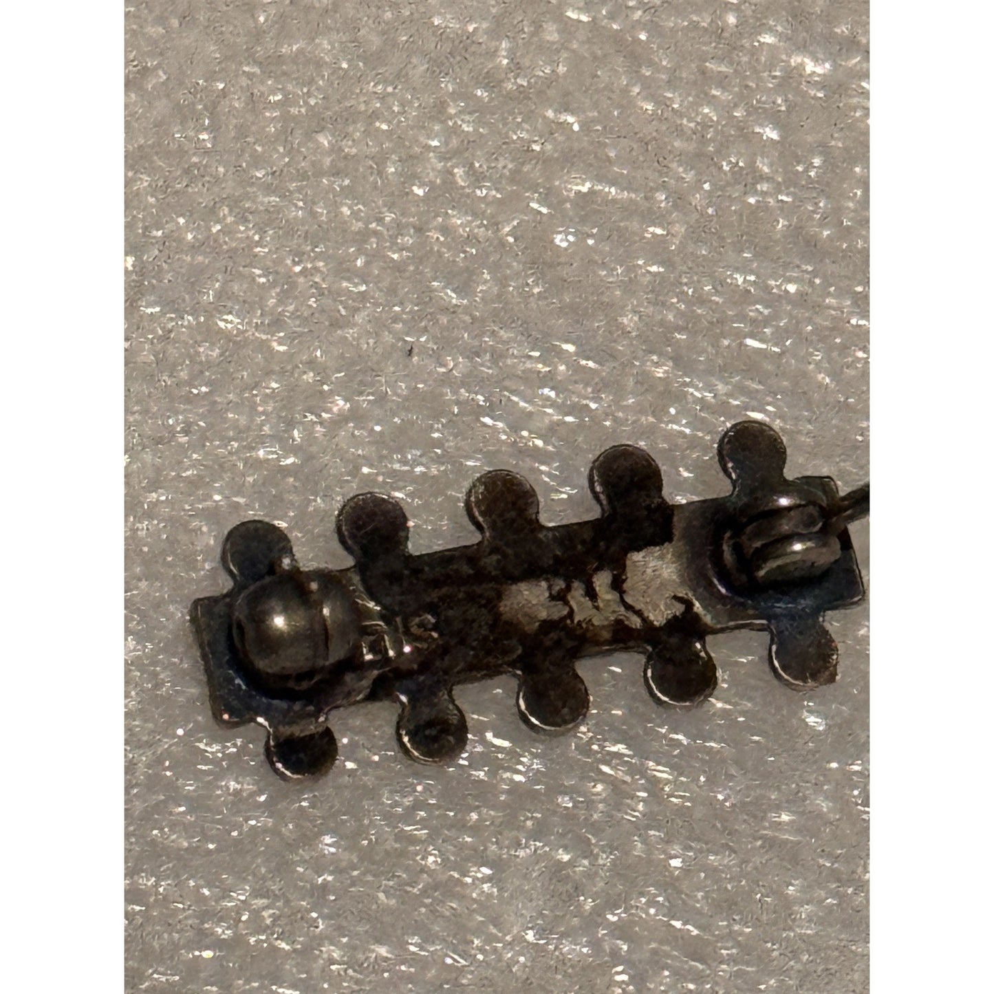 Vintage Navajo Style Sterling Silver Turquoise Bar Brooch Pin 5 Stone 3/4”