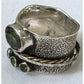Bali Sterling Silver Mystic Quartz Peridot Gemstone Spinner Sz 8 Meditation Ring