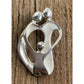 Sterling Silver Mother & Child Pendant 925 Family Love Heart Abstract Vintage