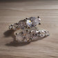 Sterling Silver CZ Wrap Cross Over Ring 925 Size 7.5 Marquise & Round Cz