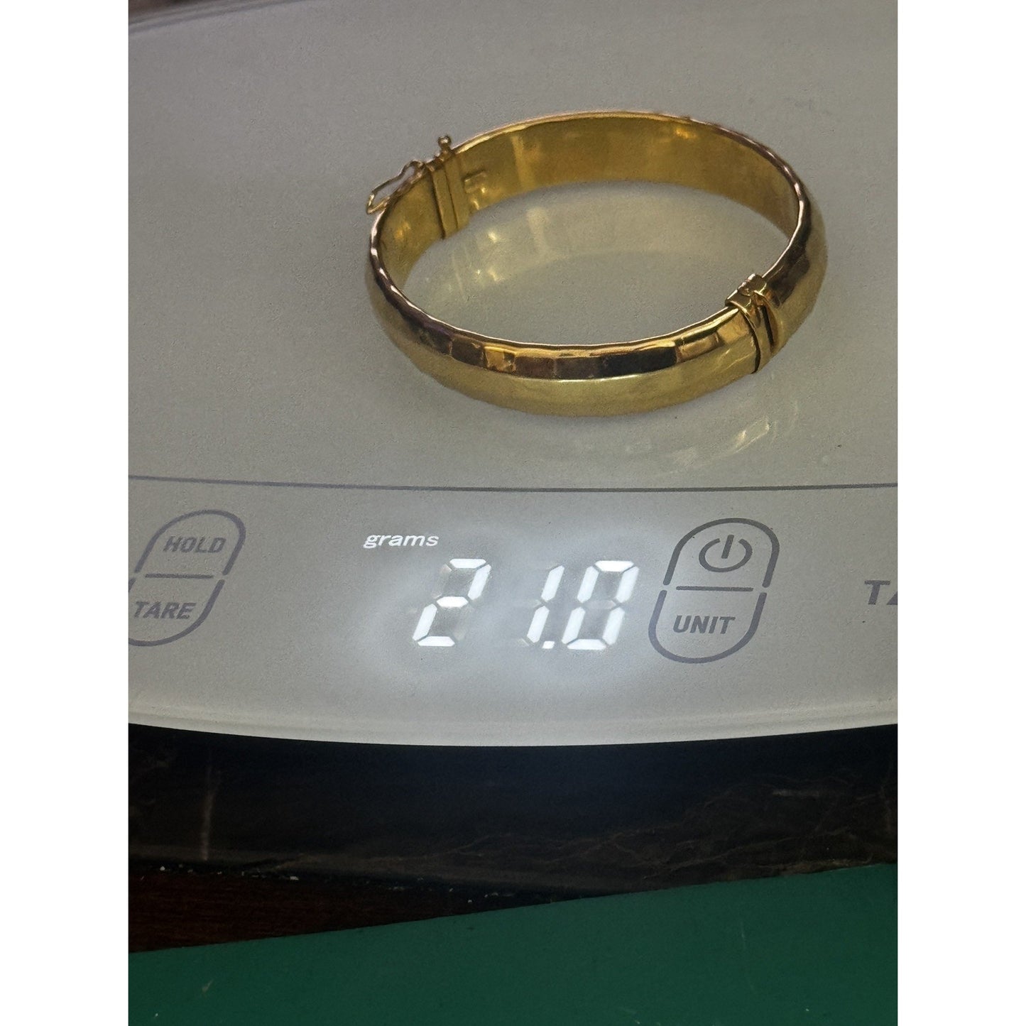 Romanza Italy 18k Gold Plated Hinged Bangle Bracelet Vintage Wide Statement
