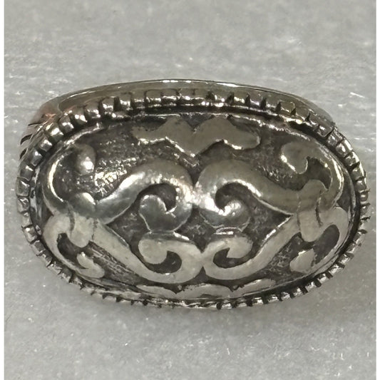 John Hardy Sterling Silver 925 Dayak Signet Statement Ring Size 7.5 Heavy 18g