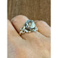 Vintage Kabana Sterling Silver Blue Topaz Scroll Ring Size 7.5 Signed KBN STER