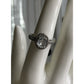Sterling Silver 925 Oval Clear Stone Halo Ring Size 7.25