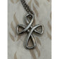 James Avery Retired Sterling Silver Eternal Ribbon Cross Pendant w/ JA Necklace Pre-Owned
