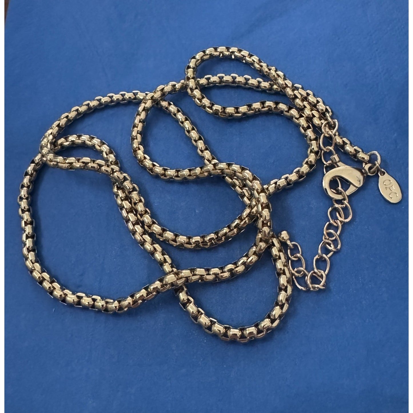 Vintage OPC Gold Tone Long Necklace Chain 34” Plus 3” Extender 56g