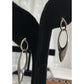 Sterling Silver Modern Teardrop Dangle Earrings Minimalist 925
