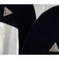 Vintage Sterling Silver Pave Triangle Stud Post 925 Earrings